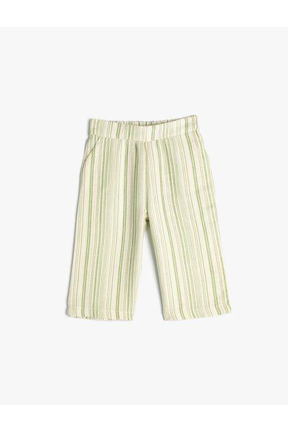 Wide Leg Trousers with Tie Waist, Cotton