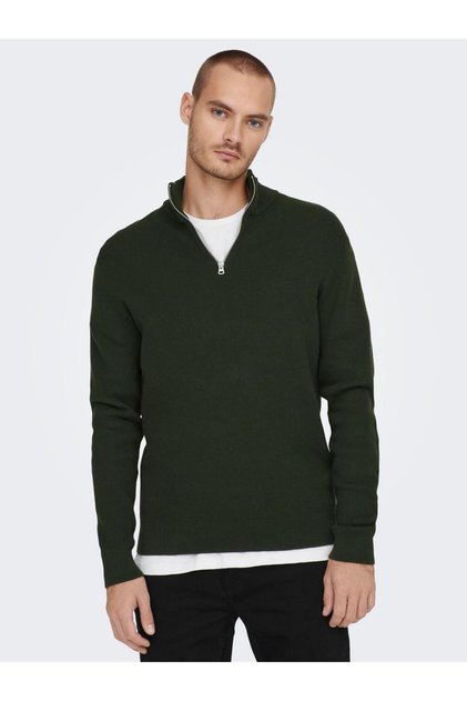 Onsphil Reg 12 - Struc Half Zip Knit Noos Rosin 22023210