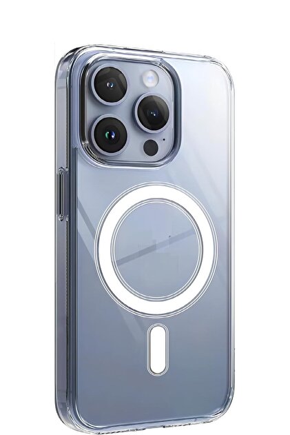 mika EVAX [Mika Magsafe] iPhone 13 Pro Uyumlu Şeffaf Sert Mika SARARMAZ