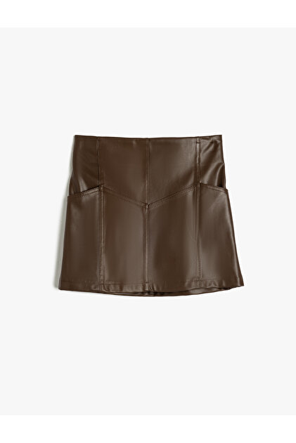 Koton POCKET AND ZIPPER DETAIL - Minijupe - brown/marron Koton POCKET AND ZIPPER DETAIL - Minijupe - brown/marron