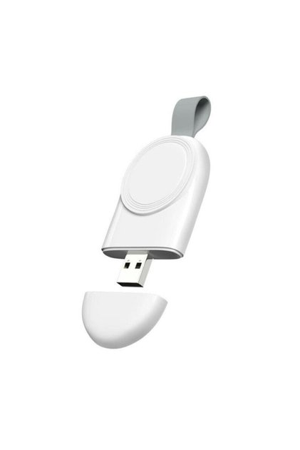 Apple Watch Series 10 42mm / 46 mm için Anahtarlık Tipi Manyetik USB Şarj - Beyaz AL2364