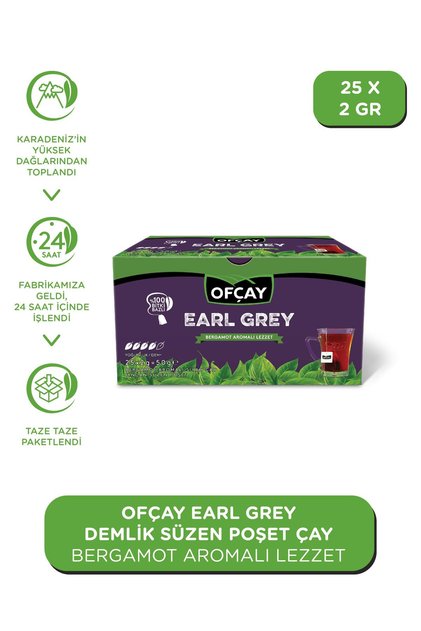 Earl Grey Bardak Poşet Siyah Çay 2 g x 25 Adet