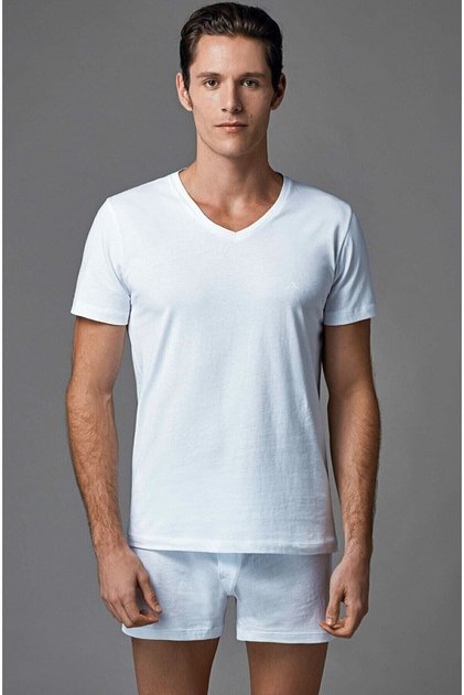 6 Pieces 100% Cotton V-Neck Combed Cotton Undershirt T-shirt