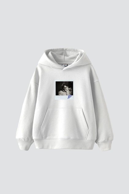 Asap Rocky Printed Oversize Unisex Premium White Hoodie