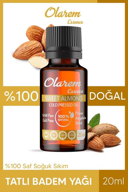 Tatlı Badem Yağı 20ml Saf soğuk Sıkım, Doğal, Katkısız
