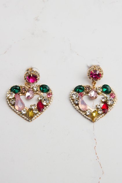 Colorful Shuttle Heart Earrings