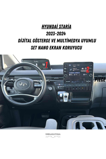 Hyundai Staria 2023-2024 Digital Display and Multimedia Compatible Set Nano Screen Protector