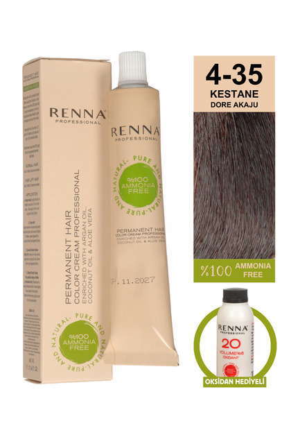 Renna Bitkisel Saç Boyası 5-0 Açık Kahve 60 Ml - Oksidan Hediyeli