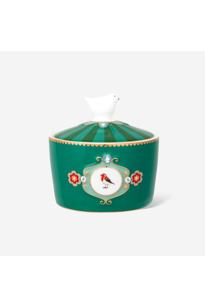 Ζαχαριέρα Love Birds Πράσινη Πορσελάνη 300 Ml