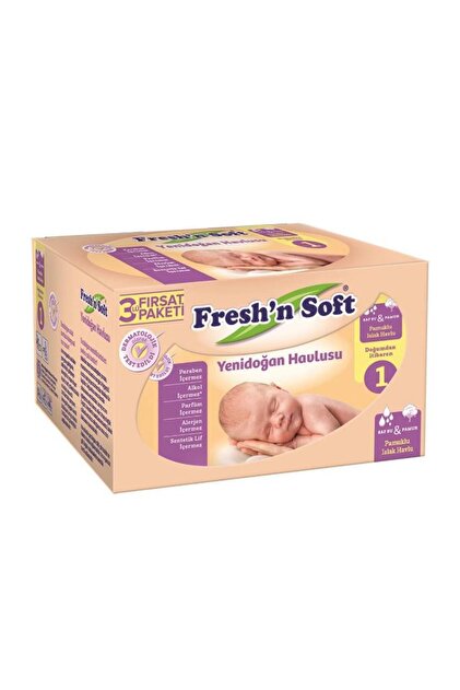 FRESH,N SOFT BABY YENİ DOĞAN ISLAK HAVLU 3 TRIPLE PACK 40X3=120