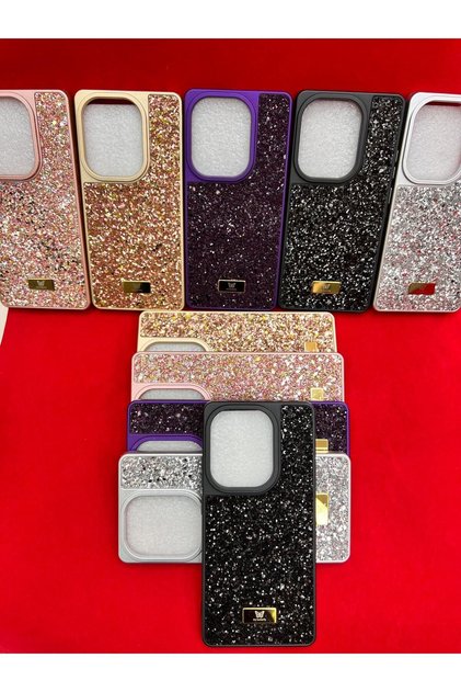 Xiaomi Redmi Note 13 Pro 4g Compatible Glitter Full Stone Silicone Phone Cover (Case) Black