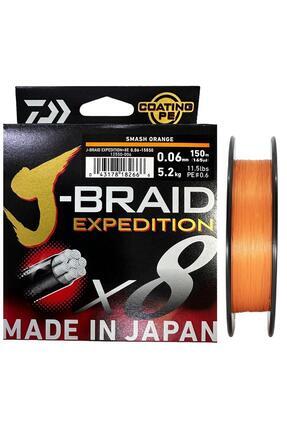 DAIWA J-Braid Expedition 8X 150m 0.13mm İp Misina Smash Orange