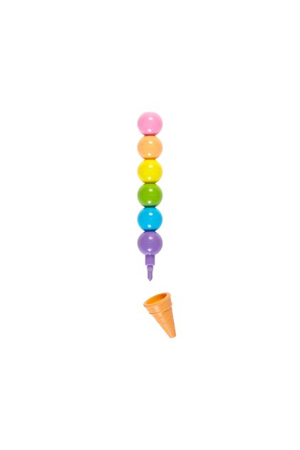 Creioane intercalate si radiera parfumata Rainbow Scoops