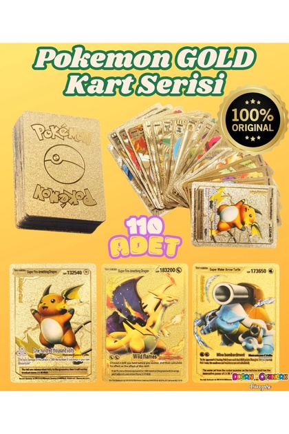 Doan Oyuncak Dnyas Pokemon Gold Series Pack of 110 Cards - Pikachu  Collection Card- Trendyol