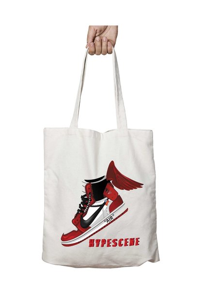 Tenis Jor Dan Retro 1 Fly Iki Taraf Permanent Washable School Beach Shoulder Tote Bag