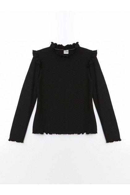 Lcw Kids Girl's T-Shirt with Stand Collar (W4)