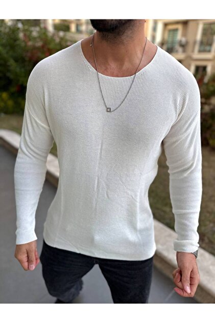 Sweater Oversize Knitted Natural Cotton Non-Pilling Sweater Casual Style Knitwear Sweatshirt Flowy Model
