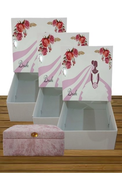 Dowry Chest Bride Groom Gift Box 4-Piece 0122