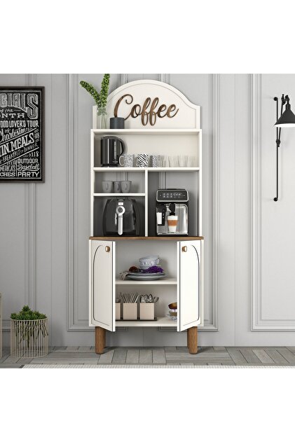 Variant Mobilya Bohem Kahve Köşesi Çok Amaçlı Dolap 80cm - Krem