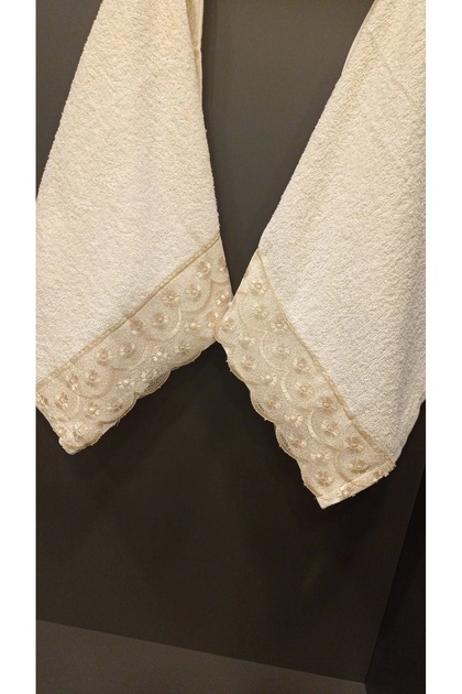 Nivemeshome Batik Leo Coffee Embroidered Towel