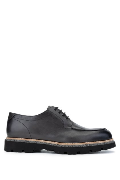 Graue Freizeitschuhe aus echtem Leder für Herren