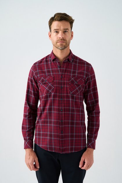 Buttoned Collar Comfirt Fit Lumberjack Men's Shirt