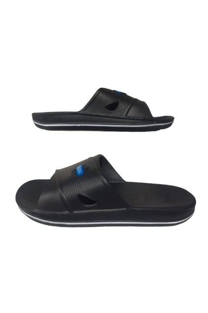 Men's Black-White Cross Striped Ultra Light Casual Slippers Gzeerr007-021