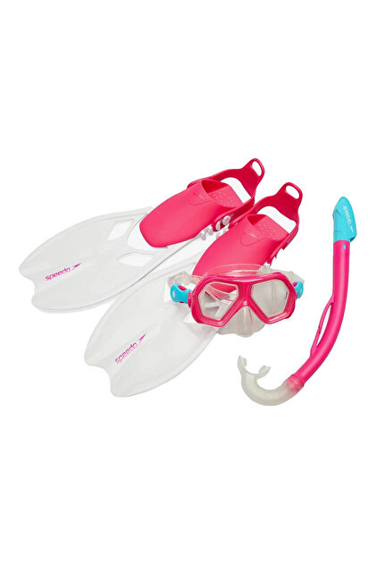 Ju Dual Lenses Fins Set Pink Unisex Çocuk Pembe Maske Palet Ve Şnorkel Set UNISEX