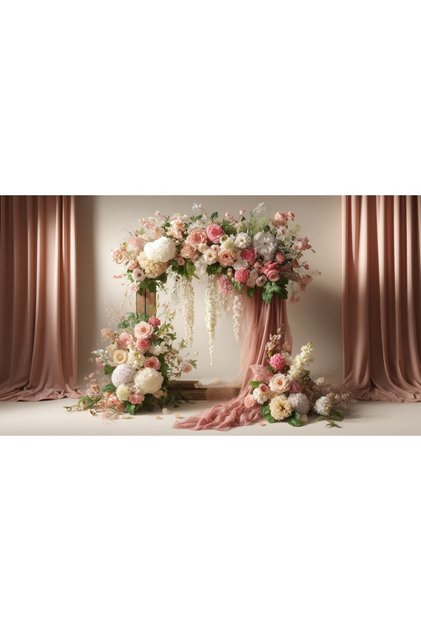 Romantic Event and Wedding with Flower Arrangement 200X150Cm Photography Backdrop