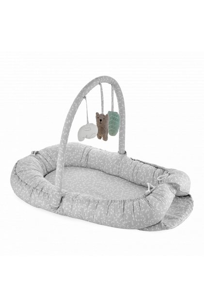 Στρώμα BabyNest με μπάρα παιχνιδιών μεταξύ γονέων, γκρι