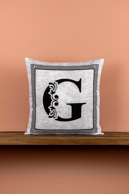 Double Sided Digital Printed Letter Throw Pillow Cover Letter G