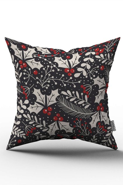 Double Sided Red Gray Christmas Themed Digital Printed Throw Pillow Pillow Case - Cgh290-ct