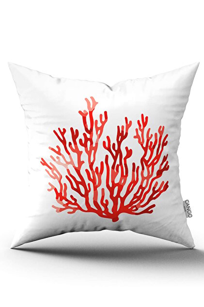 Double Sided Red White Marine Pattern Digital Printed Throw Pillow Cover Cgh1239