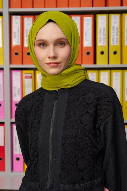 شال قطني مريح - أخضر زيتي