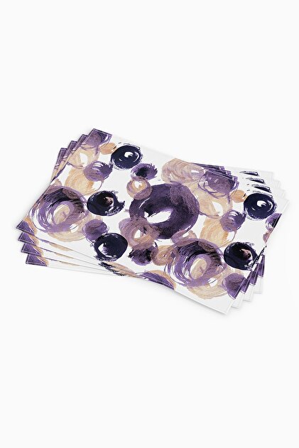 Violet Alb Geometric Abstract Imprimat Digital American Service Set de 4 Cgh234-as