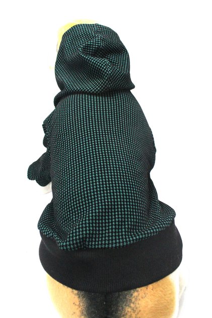 Green Checked Velvet Fabric Dog and Cat Outfit & Dress Sweatshirt