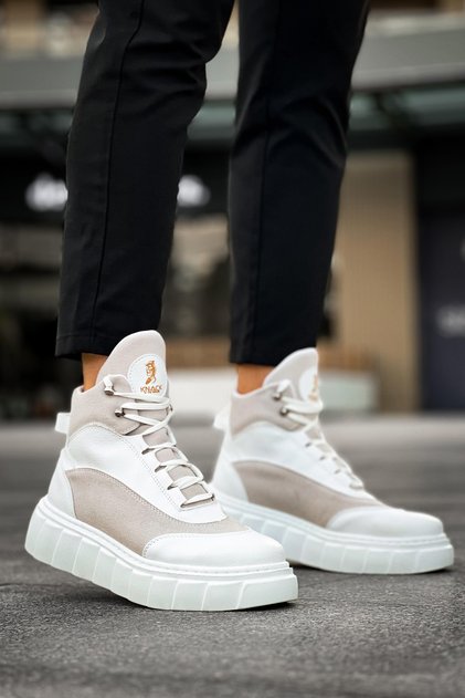 Men's Lace-up High-Platform Boots Casual Shoes Comfortable Boots