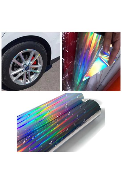 Hologram Gökkuşağı Rainbow Araç Motosiklet Jant Kaplama Folyosu Boyut: 50cm X 2Metre