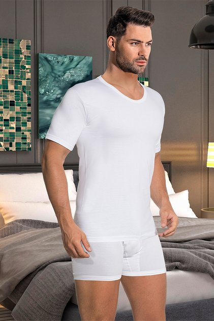 Men's Short Sleeve Combed Cotton Undershirt