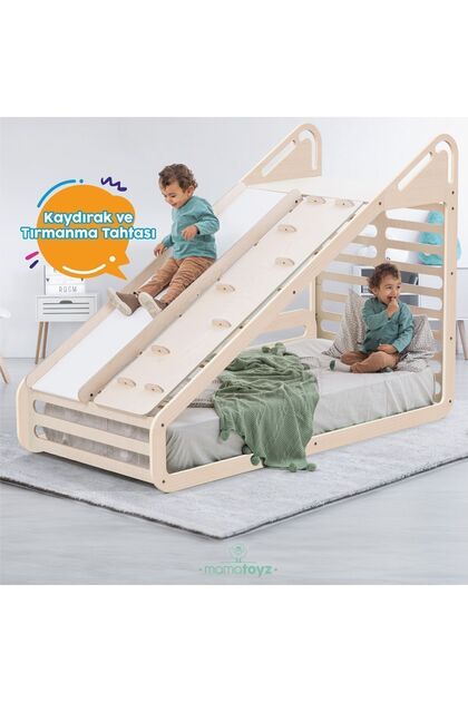 MAMATOYZ Sleepy Montessori Karyola Ve Ön Aksesuarları | Kaydırak
