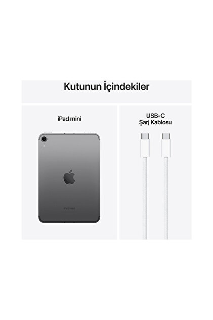 Apple MXPN3TU/A iPad Mini 7 128 GB Wifi+Cellular Tablet Uzay Grisi