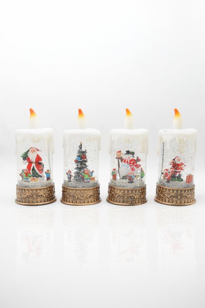 Premium Collection Decorative Lighted Christmas Ornamental Candle 24 cm