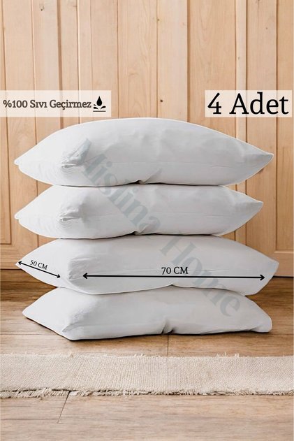 Micro Classic 4-Piece Liquid Waterproof Zippered Cushion Protective Mattress Pad 50X70 cm