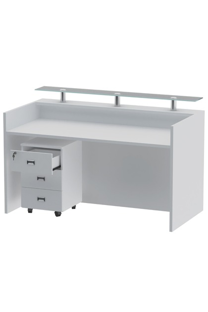 R06 White Office Reception Desk - 180cm
