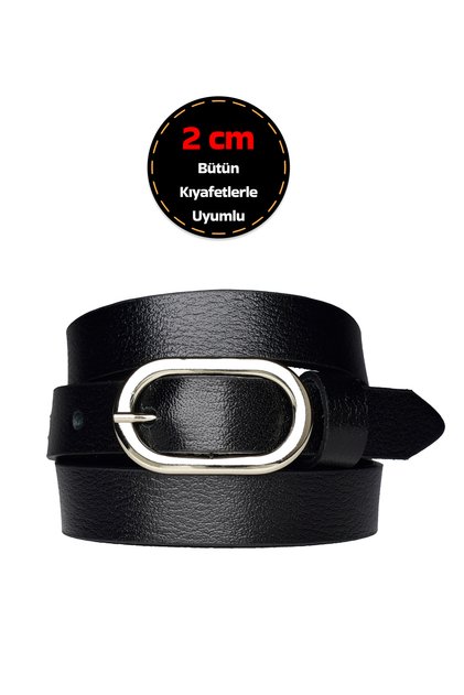 100% Prava koža , Srebrna Sa kopčom Tanka 2 cm Crna Ženska K Kaiš ; Haljina K Kaiš , Pantalone K Kaiš _2CMOVAL