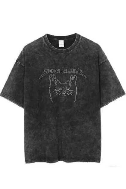 Metallica Baskılı Yıkamalı Eskitme Unisex Tişört