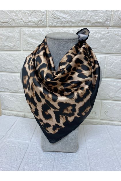 Women's Leopard Pattern Scarf in Brown Black Colors -New Year - New Year's Gift