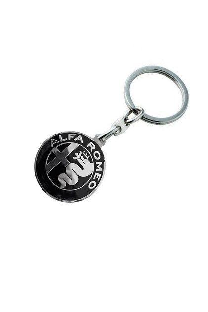 Metal Car Keychain with Alfa Romeo Logo - Drop Printed