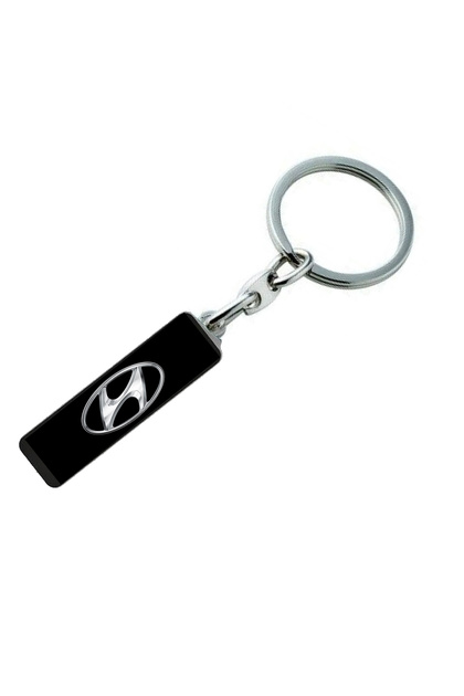 Hyundai Logolu Metal Otomobil Anahtarlığı - Damla Baskılı