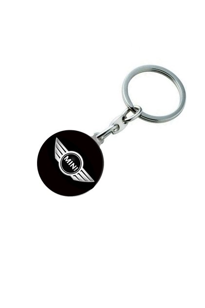Mini Cooper Logo Metal Automobile Keychain - Drop Printed